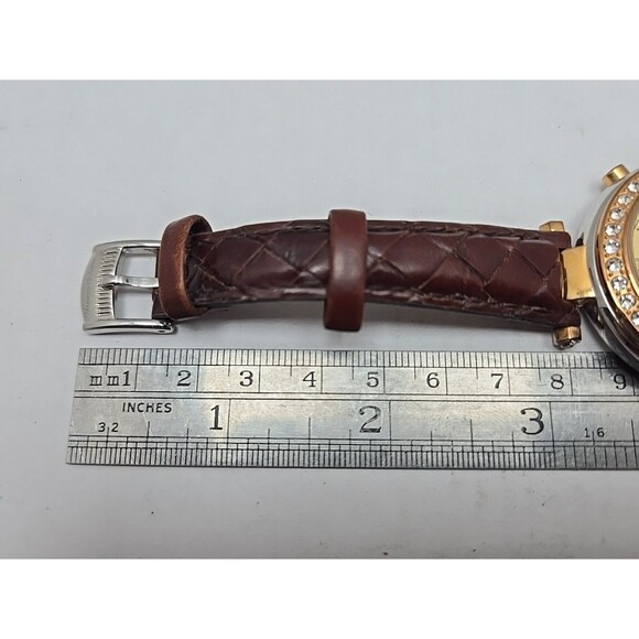 Tommy Bahama Womens Swiss Quartz Crystal Bezel Brown Leather Watch New Battery - Picture 9 of 13